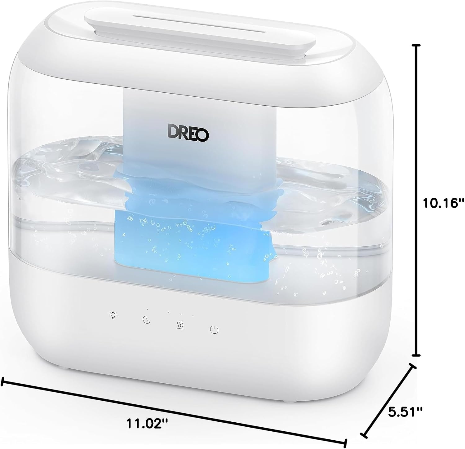 image:imageDREO 4L Humidifiers for Bedroom 36H Runtime 28 dB Quiet HM311 Easy to Refill amp Clean BPAFree Nightlight Supersized Air Humidifiers for Large Room Baby Nurseries Plants IndoorWhite