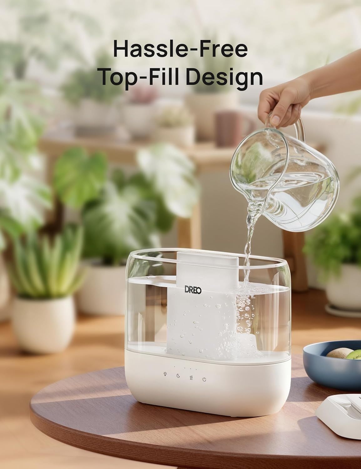 image:imageDREO 4L Humidifiers for Bedroom 36H Runtime 28 dB Quiet HM311 Easy to Refill amp Clean BPAFree Nightlight Supersized Air Humidifiers for Large Room Baby Nurseries Plants IndoorWhite