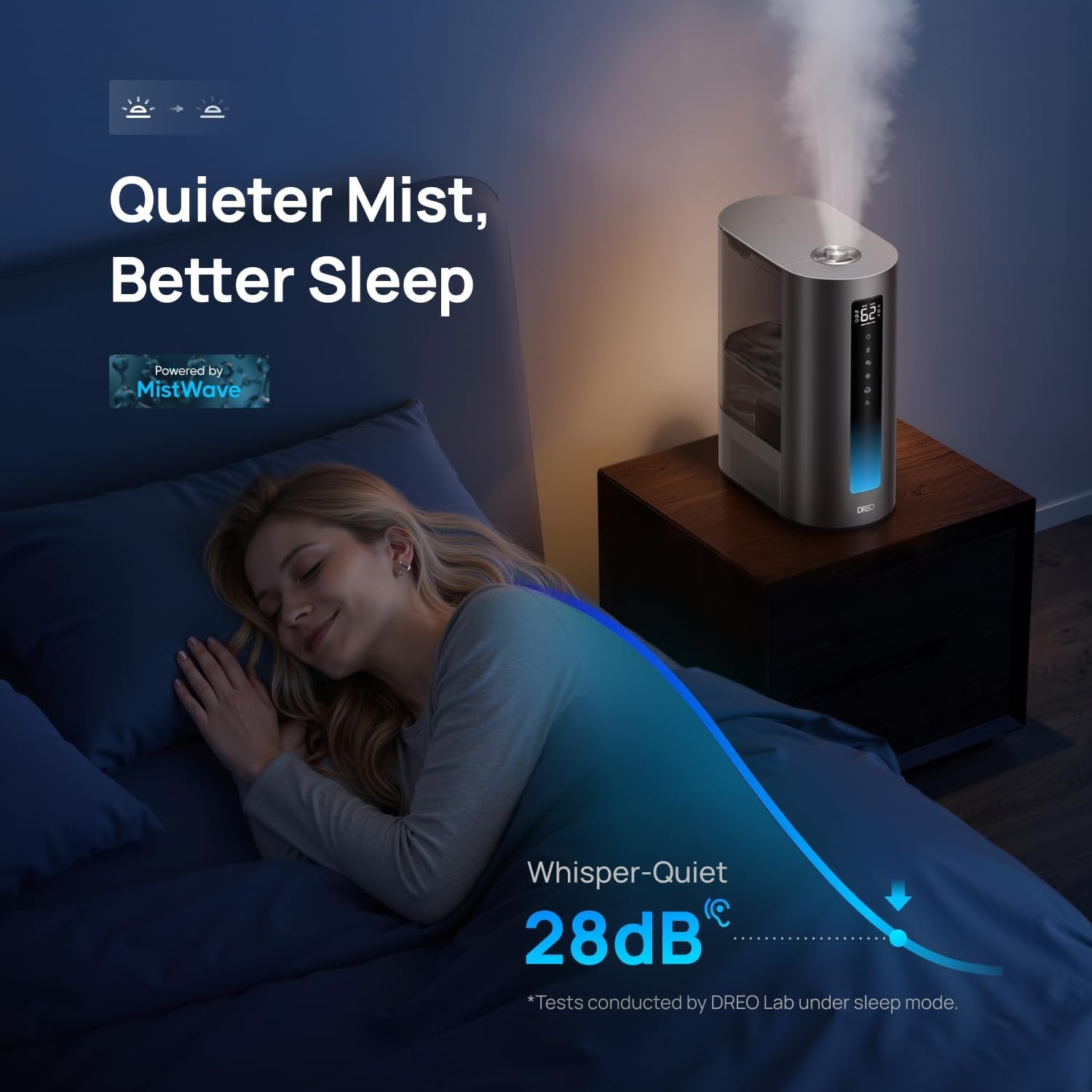 image:imageDREO 6L Smart Humidifiers for Bedroom Warm amp Cool Mist for Large Room 60Hour Quiet Runtime 500MLH Output Smart Humidity Sensor Indicator Light App Control Works with Alexa amp GoogleSilver