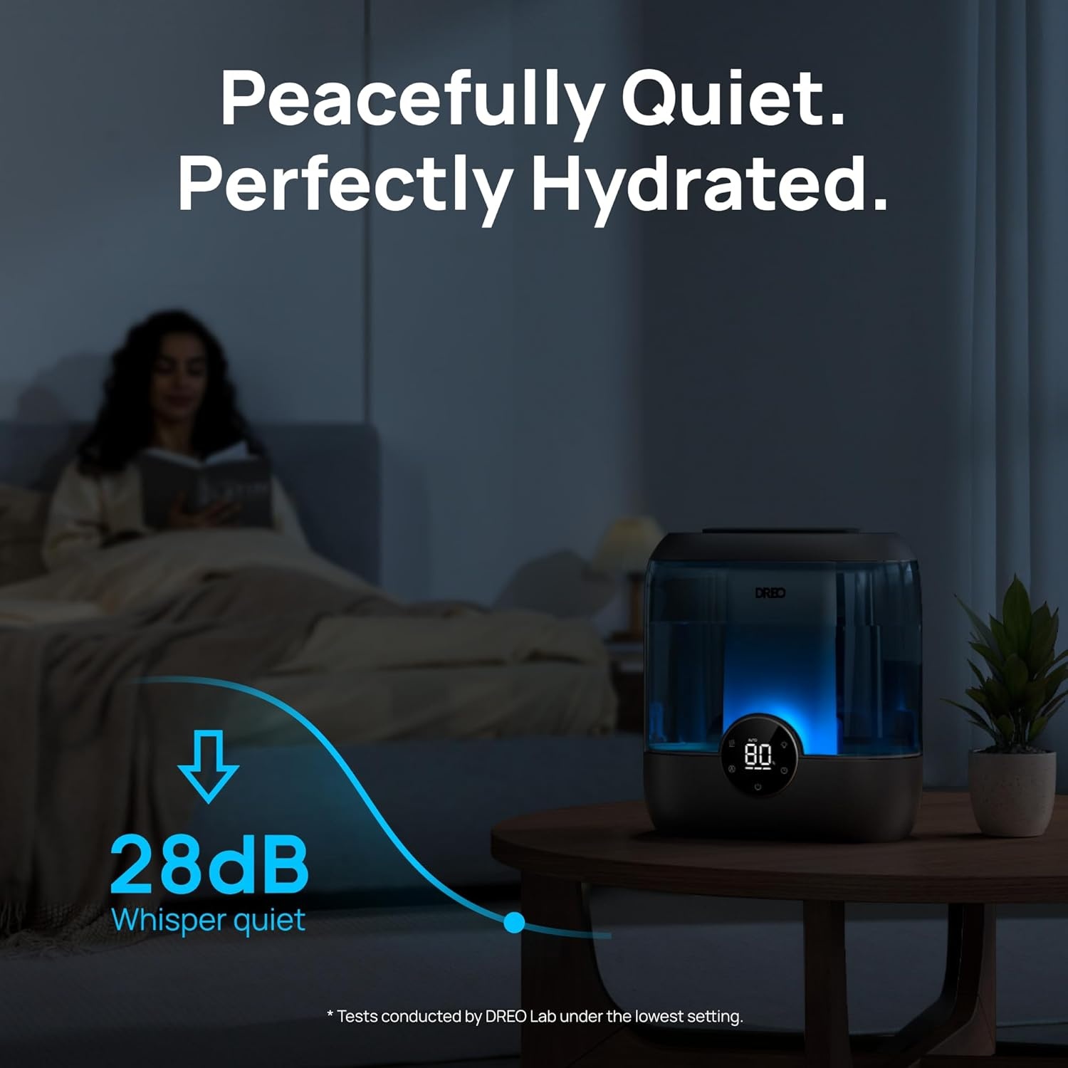 image:imageDREO 6L Top Fill Humidifiers for Bedroom 60H Runtime 28 dB Quiet Supersized Cool Mist Air Humidifiers for Large Room Baby Nursery Plant Indoor Night Light Easy to Clean Precise Humidity ControlBlack