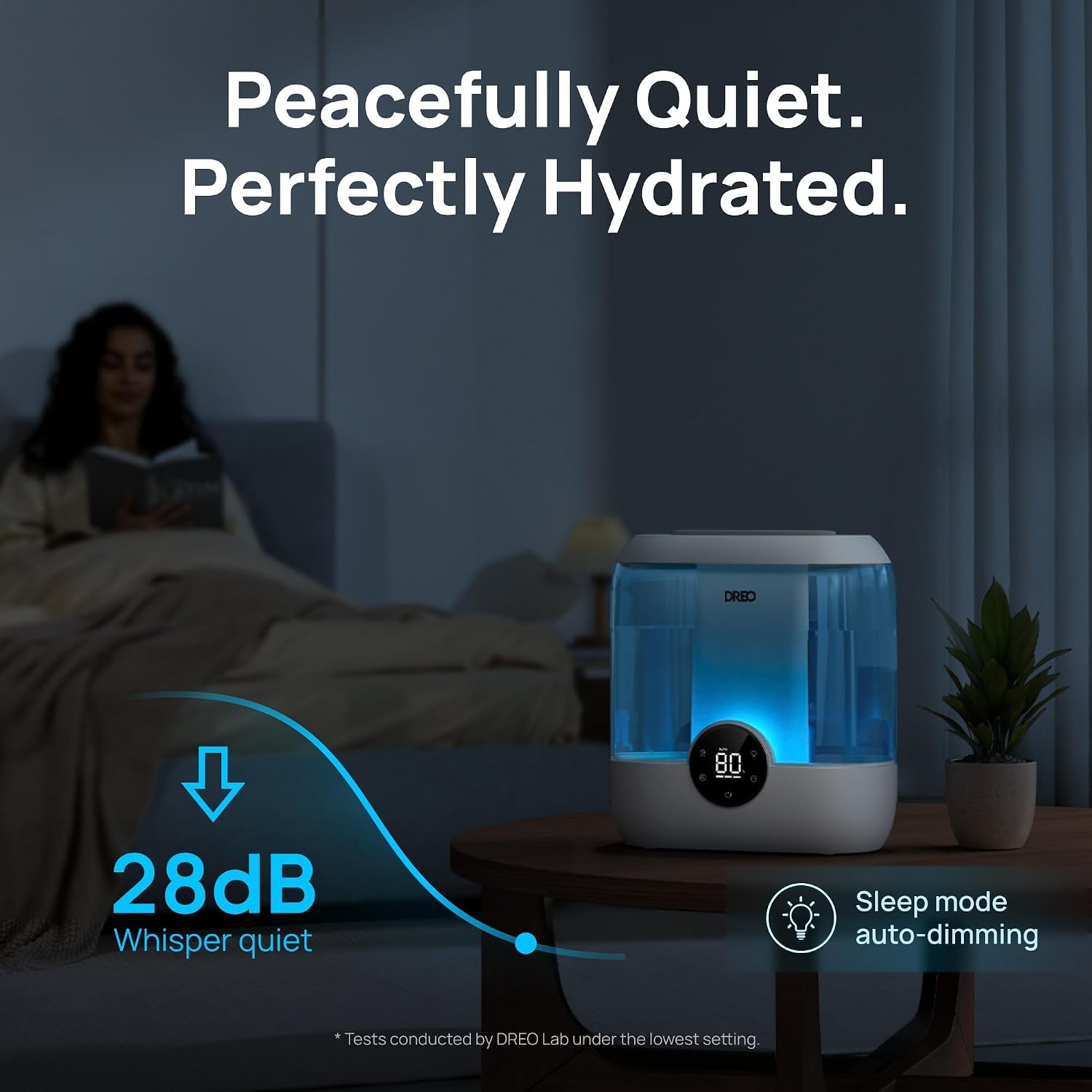 image:imageDREO 6L Top Fill Humidifiers for Bedroom 60H Runtime 28 dB Quiet Supersized Cool Mist Air Humidifiers for Large Room Baby Nursery Plant Indoor Night Light Easy to Clean Precise Humidity ControlBlue