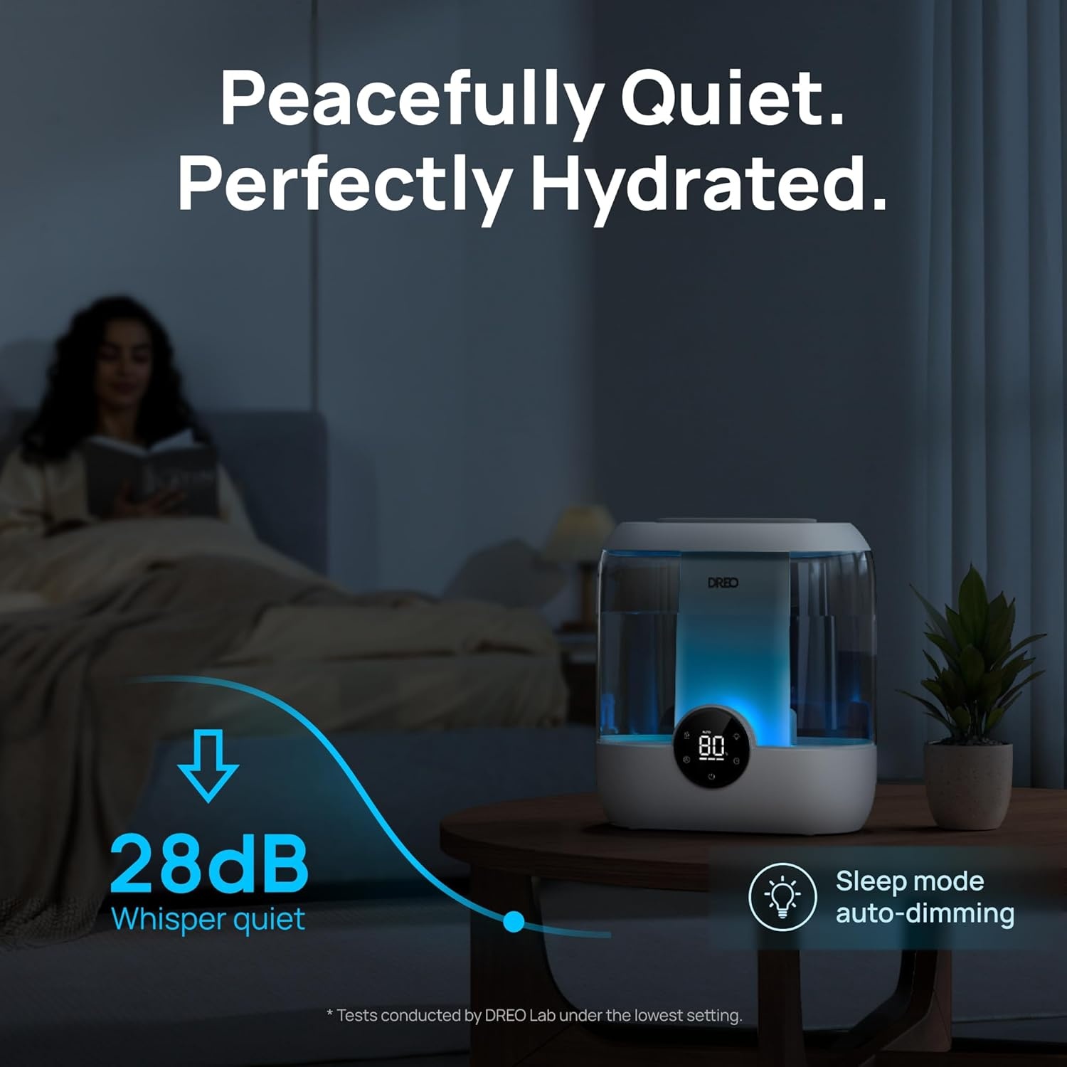 image:imageDREO 6L Top Fill Humidifiers for Bedroom 60H Runtime 28 dB Quiet Supersized Cool Mist Air Humidifiers for Large Room Baby Nursery Plant Indoor Night Light Easy to Clean Precise Humidity ControlGray