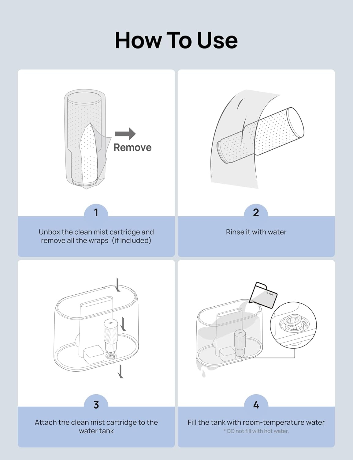 image:imageDREO Clean Mist Cartridge 3Pack for Humidifiers Compatible with DREO Humidifiers HM311311S524524S306 Reduce Contaminants Buildup Healthier Mist Easier Cleaning