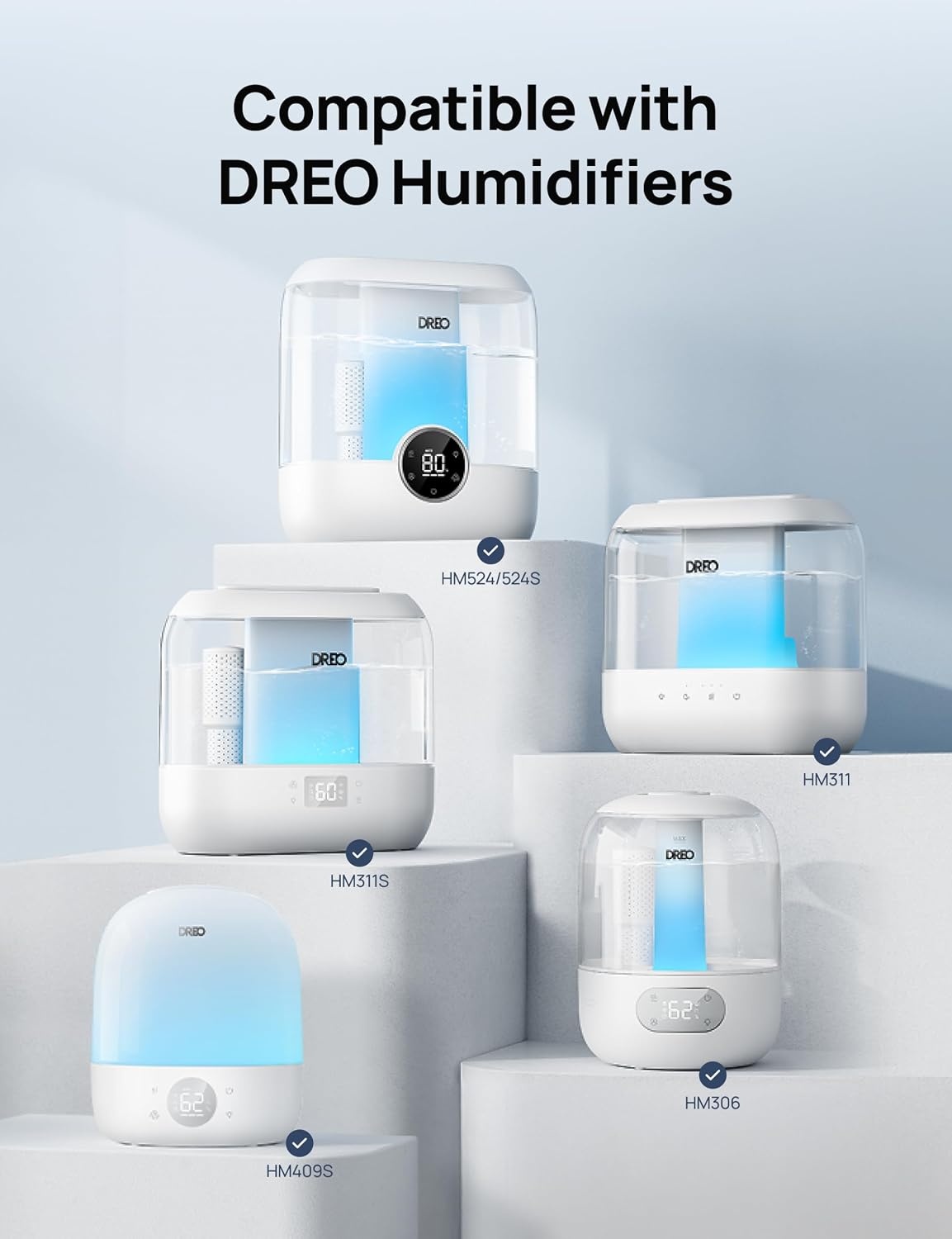 image:imageDREO Clean Mist Cartridge 3Pack for Humidifiers Compatible with DREO Humidifiers HM311311S524524S306 Reduce Contaminants Buildup Healthier Mist Easier Cleaning
