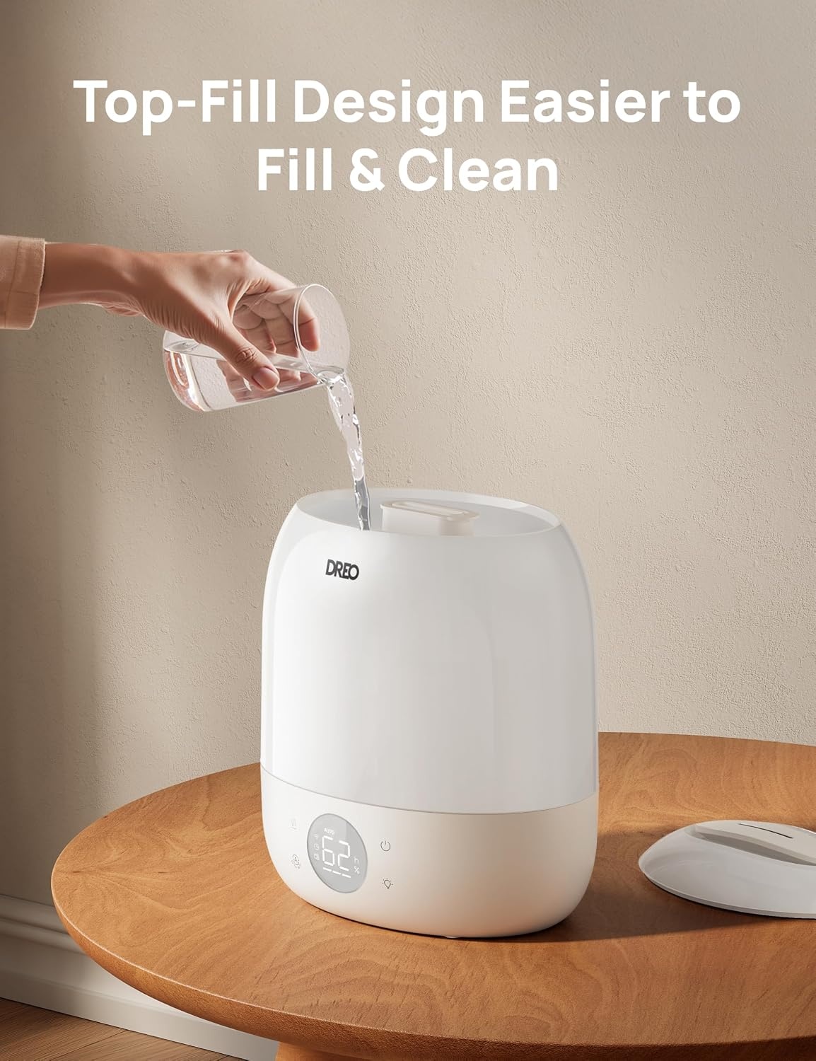 image:imageDREO Humidifiers for Bedroom 30H Max Runtime amp RGB Night Light amp Sleep Trainer Ultra Quiet 28dB Cool Mist Humidifier Top Fill Smart Air Humidifier for Plants Perfect for Baby amp Nursery HM409SWhite