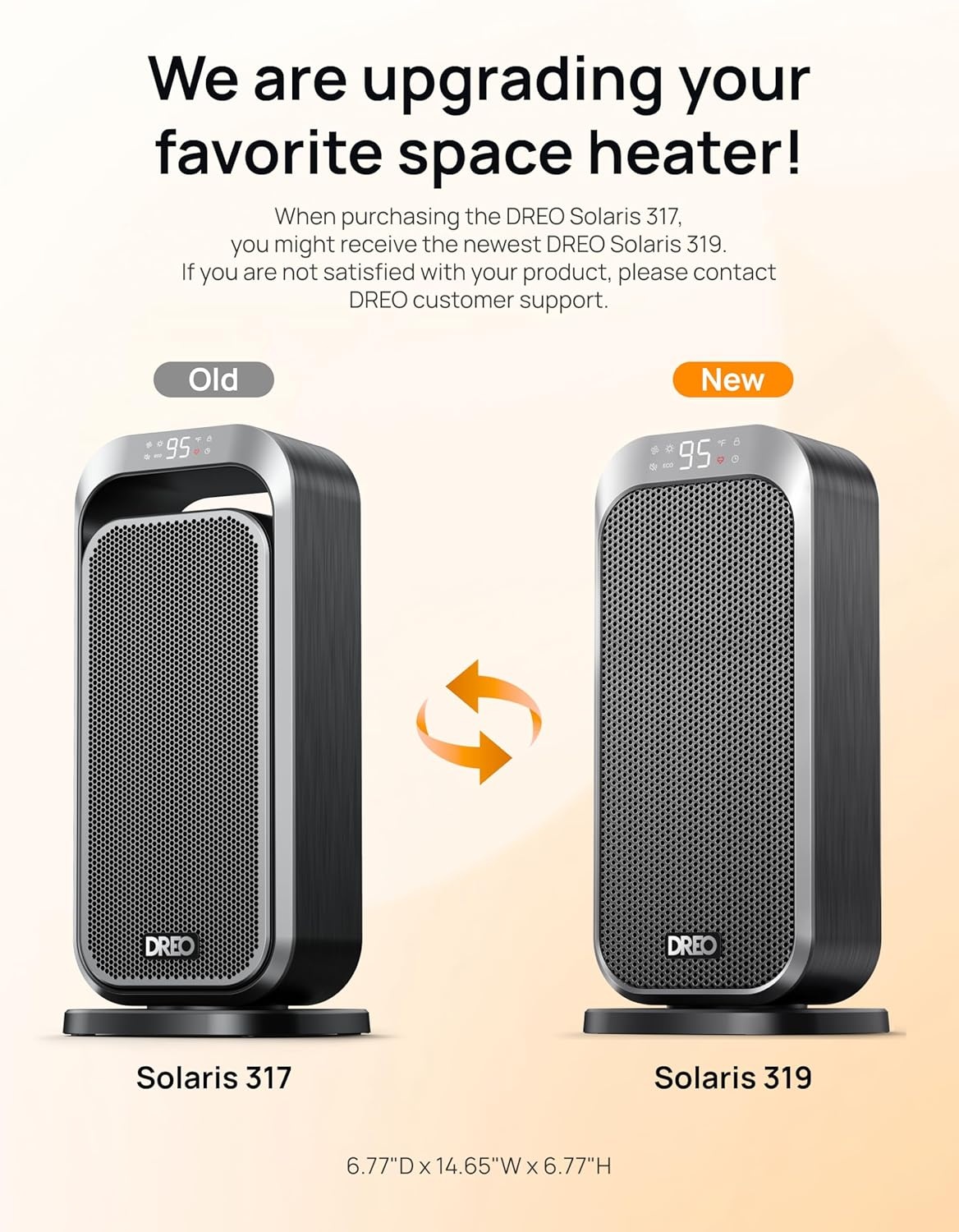 image:imageDREO Quiet Space Heater 1500W Portable Heaters for Indoor Use with Remote 70 Oscillation Fast and Safety Electric PTC Ceramic for Desk Office Bedroom 12H TimerSilver