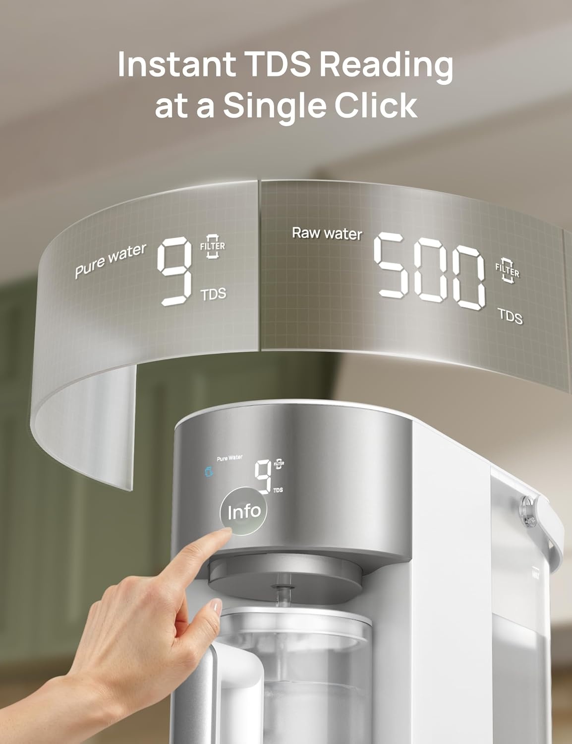 image:imageDREO Reverse Osmosis Water Filter Countertop RO Filtration System 31 Pure to Drain TDS amp Filter Life amp Autofill Pitcher InstallationFree SelfCleaning Water Purifier RO Water FilterWhite