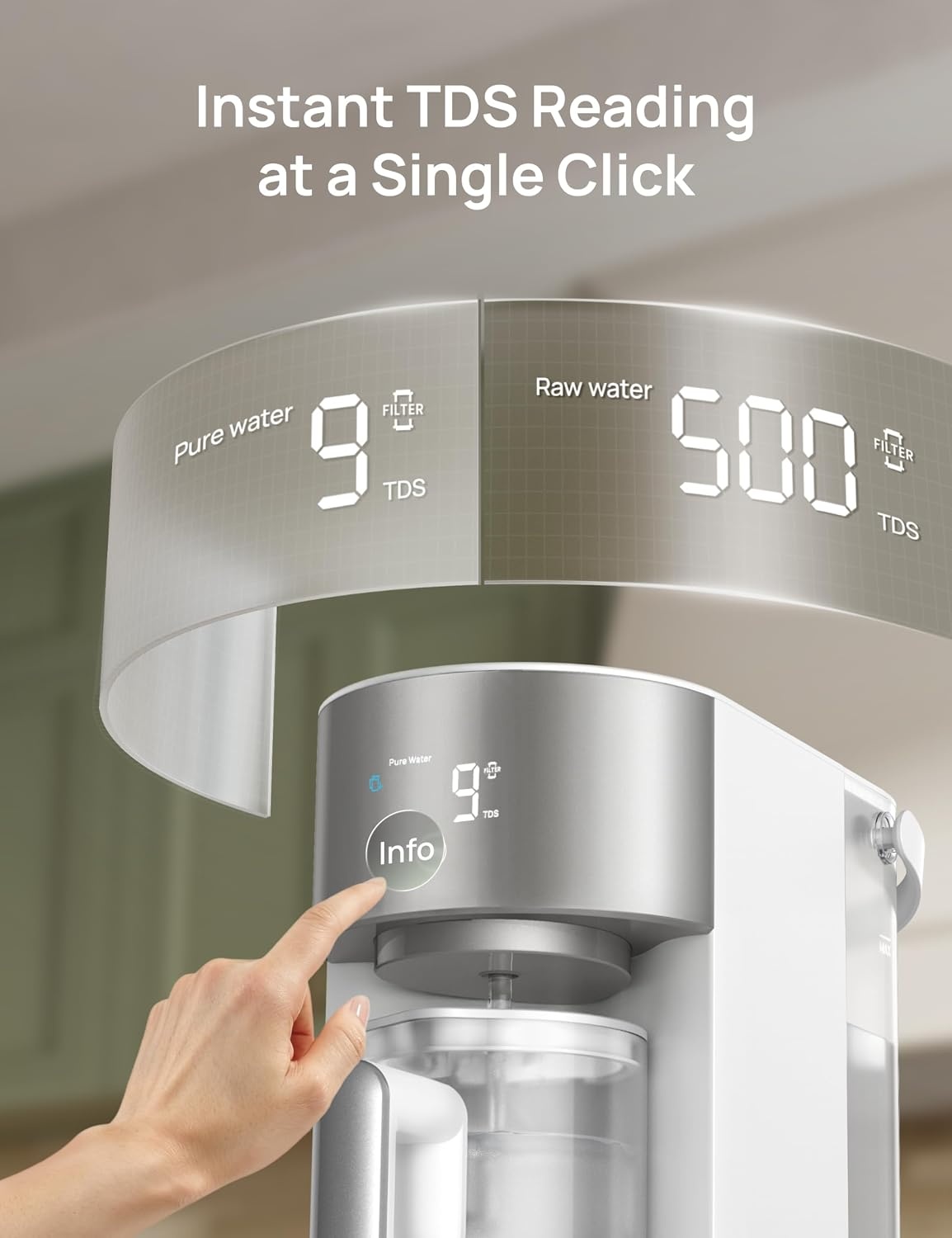 image:imageDREO Reverse Osmosis Water Filter Countertop RO Filtration System 31 Pure to Drain TDS amp Filter Life amp Autofill Pitcher InstallationFree SelfCleaning Water Purifier RO Water FilterWhite