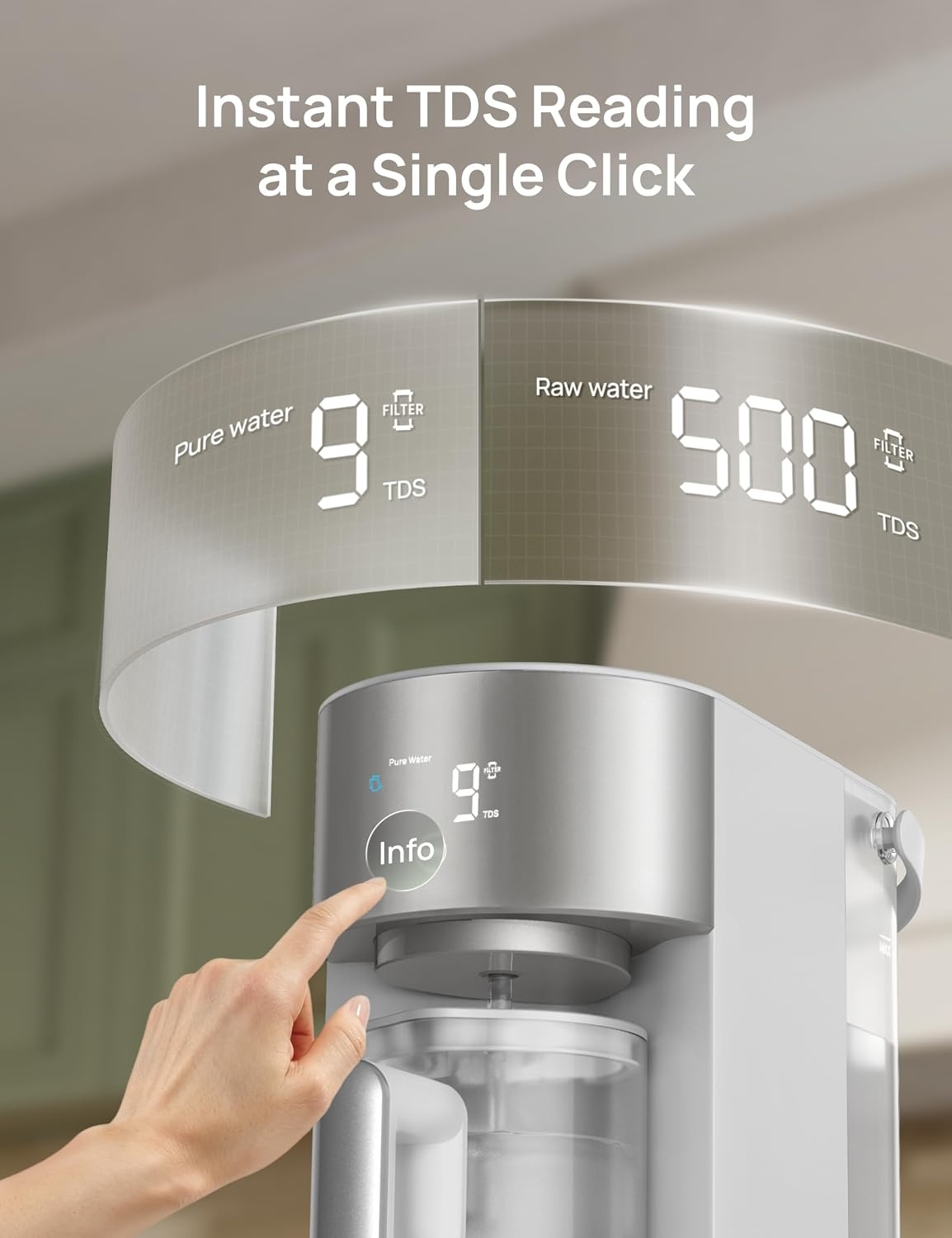 image:imageDREO Reverse Osmosis Water Filter Countertop RO Filtration System 31 Pure to Drain TDS amp Filter Life amp Autofill Pitcher InstallationFree SelfCleaning Water Purifier RO Water FilterGray