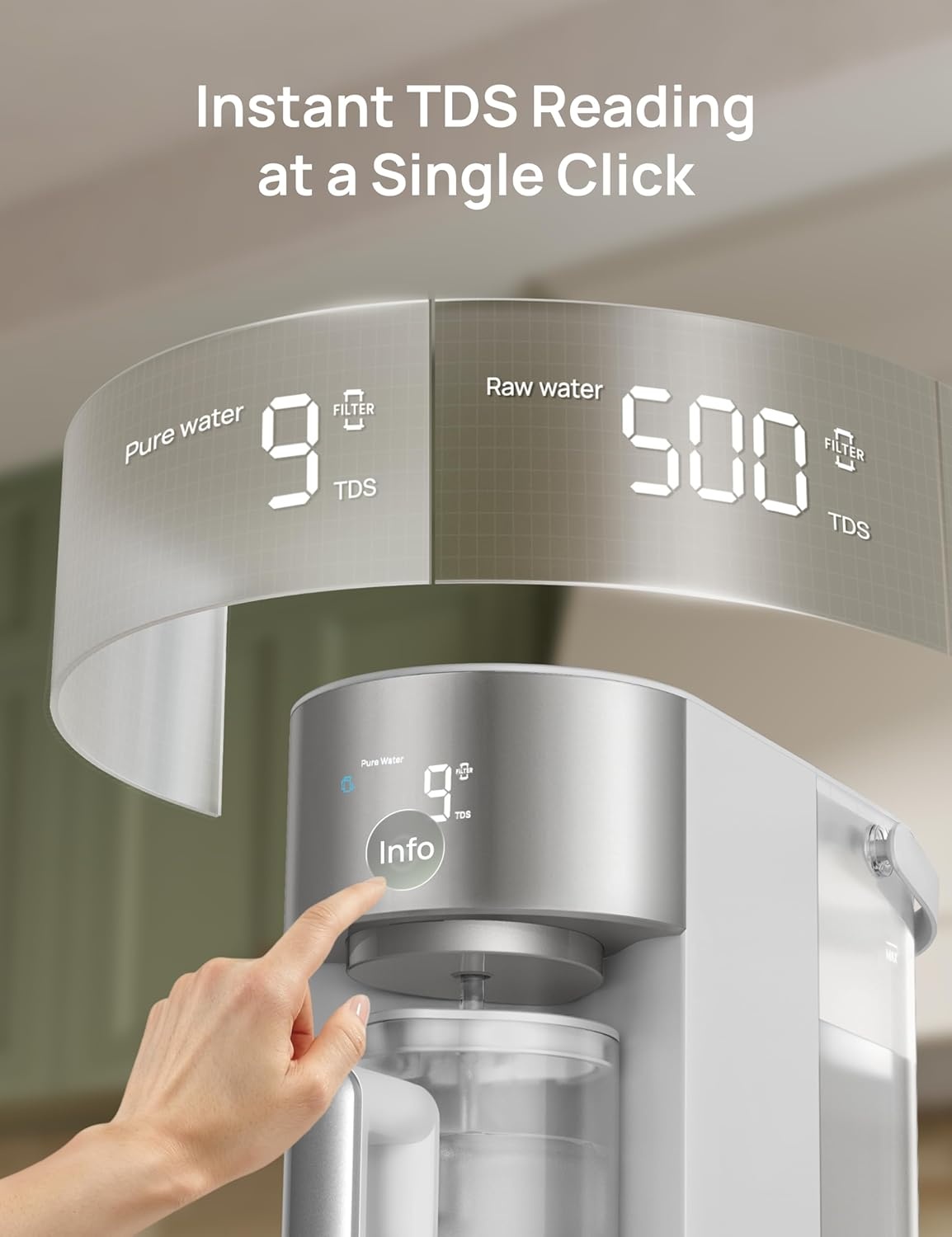 image:imageDREO Reverse Osmosis Water Filter Countertop RO Filtration System 31 Pure to Drain TDS amp Filter Life amp Autofill Pitcher InstallationFree SelfCleaning Water Purifier RO Water FilterGray