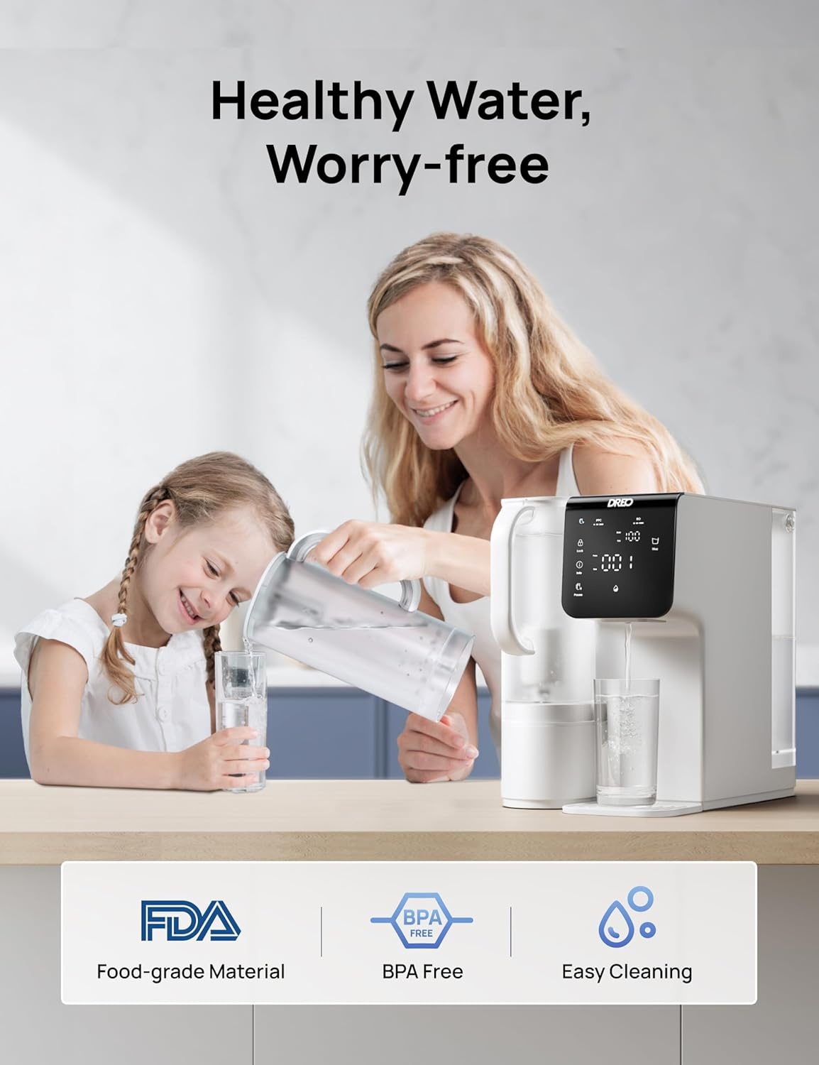 image:imageDREO Reverse Osmosis Water Filter Countertop Water Pure Pitcher Potable Pitcher for WF511 Water Purifier 15L
