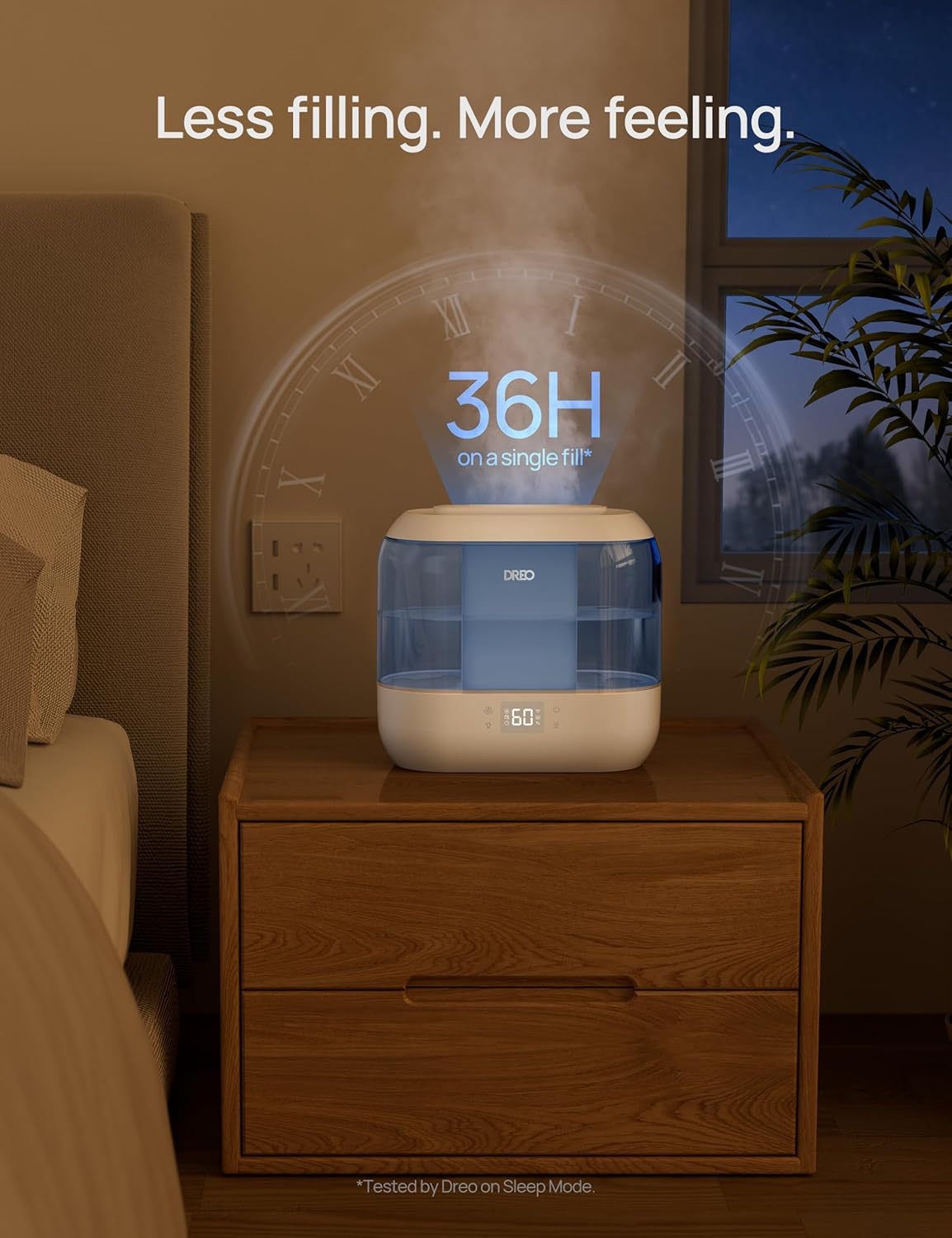 image:imageDREO Smart Humidifiers for Bedroom 4L Cool Mist Humidifier Top Fill Quiet Sleep 28 dB 36H Runtime for large room TouchAPPVoice Control Nightlight ideal for Baby Plants NurseryBlue