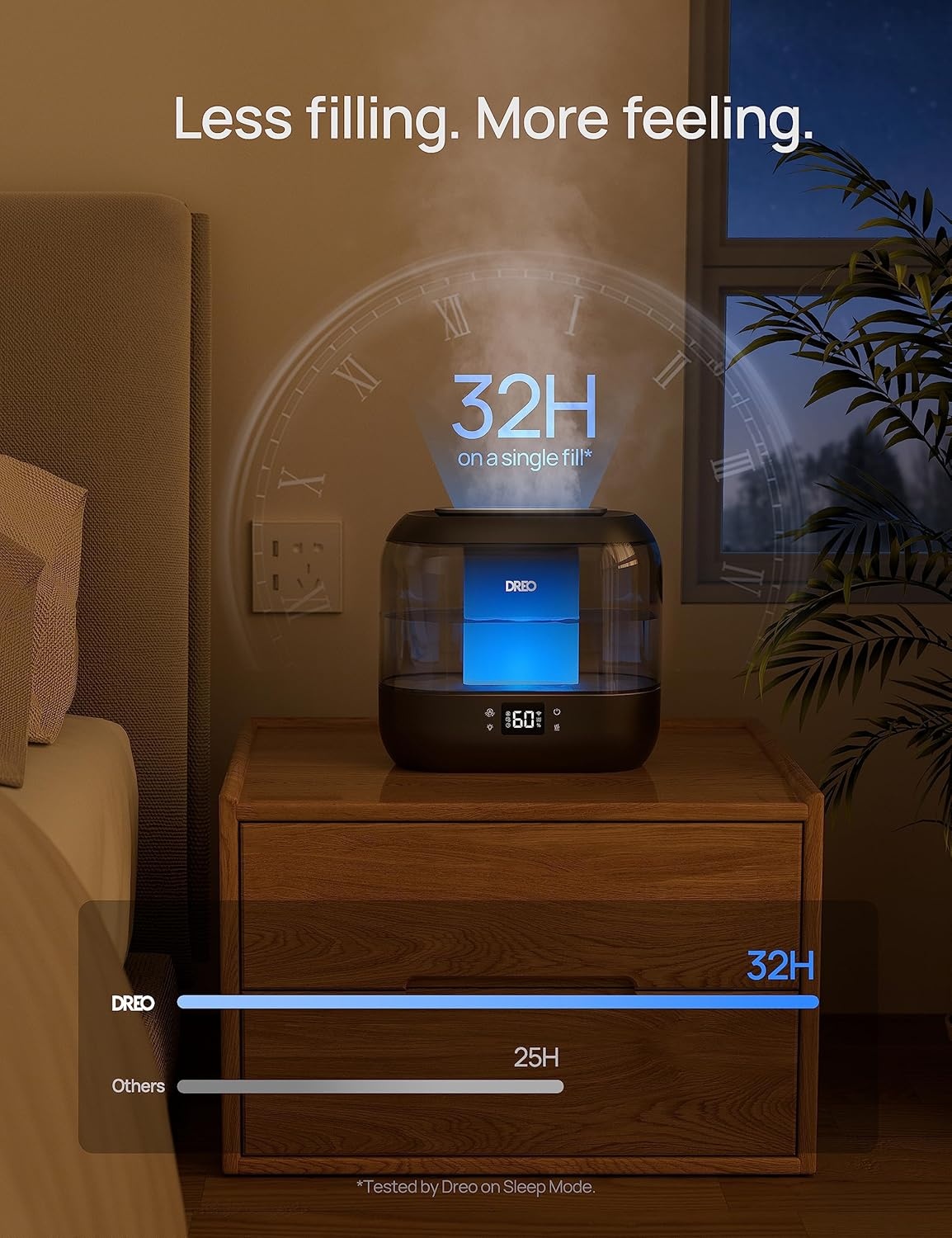 image:imageDREO Smart Humidifiers for Bedroom 4L Cool Mist Humidifier Top Fill Quiet Sleep 28 dB 36H Runtime for large room TouchAPPVoice Control Nightlight ideal for Baby Plants NurseryBlack