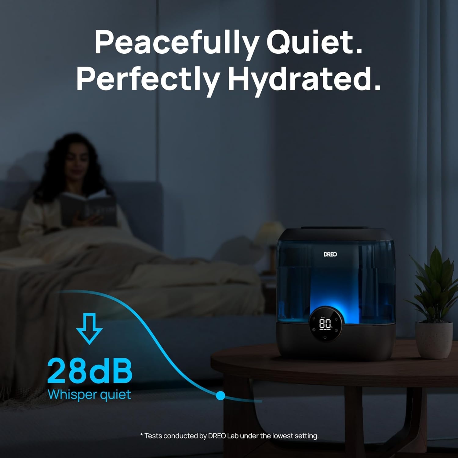 image:imageDREO Smart Humidifiers for Bedroom 6L Top Fill Supersized Cool Mist Humidifier for Large Room 60 Hour Runtime Quiet Ultrasonic Humidifier for Plants Indoor Home Night Light BlackBlack