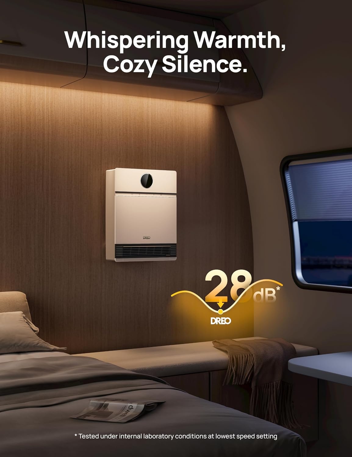 image:imageDREO Smart Wall Heater IP24 Electric PTC Space Heaters for Indoor Use 30 Oscillation Adjustable Thermostat Remote Control Works with Alexa 24H Timer Easymounted for Office Bedroom HomeWhite