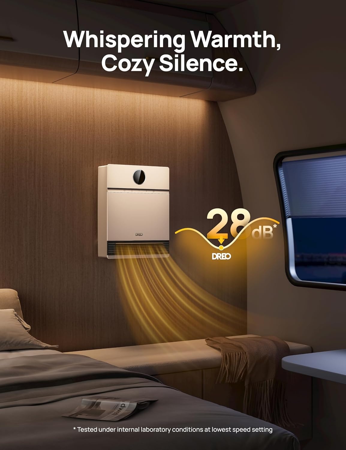 image:imageDREO Smart Wall Heater IP24 Electric PTC Space Heaters for Indoor Use 30 Oscillation Adjustable Thermostat Remote Control Works with Alexa 24H Timer Easymounted for Office Bedroom HomeWhite