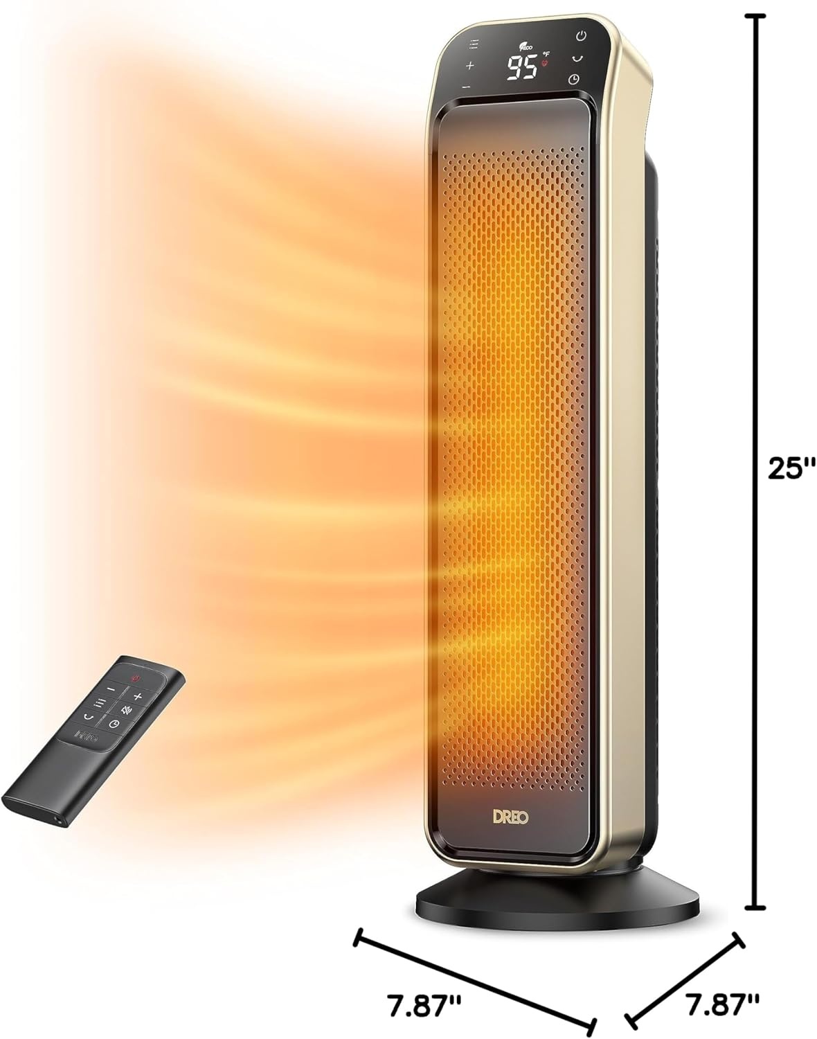 image:imageDREO Space Heater Indoor 25 115fts Fast Portable Room Heater with Remote and Thermostat 3 Modes Overheating amp TipOver Protection Electric Heaters for Indoor Use Large Room Bedroom GoldGold