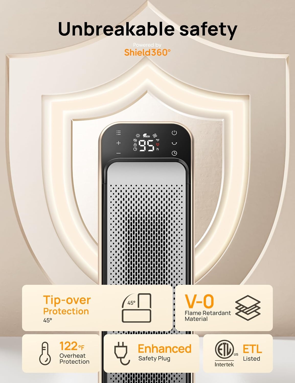 image:imageDREO Space Heater Indoor 25 115fts Fast Portable Room Heater with Remote and Thermostat 3 Modes Overheating amp TipOver Protection Electric Heaters for Indoor Use Large Room Bedroom GoldGold