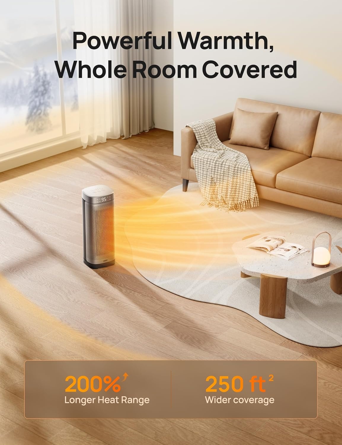 image:imageDREO Space Heaters for Indoor Use 16 Inch Fast Heating Portable Heaters with Remote 12H Timer 70 Oscillation Overheat Protection Safety Heat Large PTC Ceramic Electric for Bedroom Home OfficeSilver
