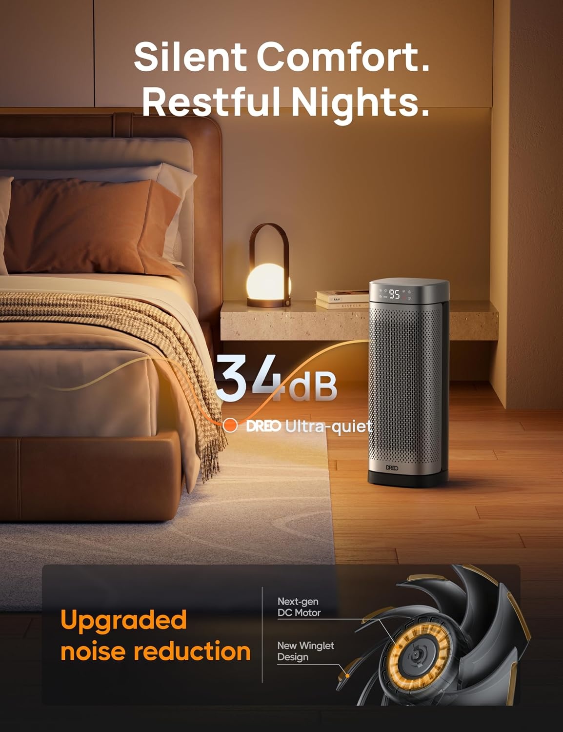 image:imageDREO Space Heaters for Indoor Use 16 Inch Fast Heating Portable Heaters with Remote 12H Timer 70 Oscillation Overheat Protection Safety Heat Large PTC Ceramic Electric for Bedroom Home OfficeSilver