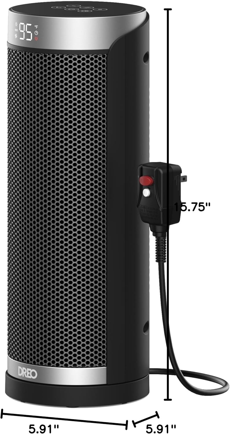 image:imageDreo Space Heater 1500W Electric Heaters for Indoor Use with Thermostat 70 Oscillation 8 Safety Protections 5 Modes Remote 12H Timer Quiet Portable Heater for Office Bedroom Large RoomSilver