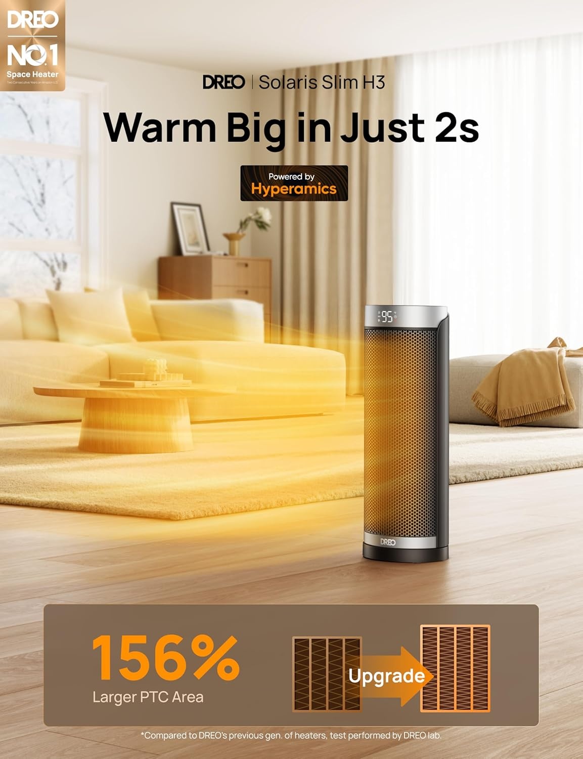 image:imageDreo Space Heater 1500W Electric Heaters for Indoor Use with Thermostat 70 Oscillation 8 Safety Protections 5 Modes Remote 12H Timer Quiet Portable Heater for Office Bedroom Large RoomSilver