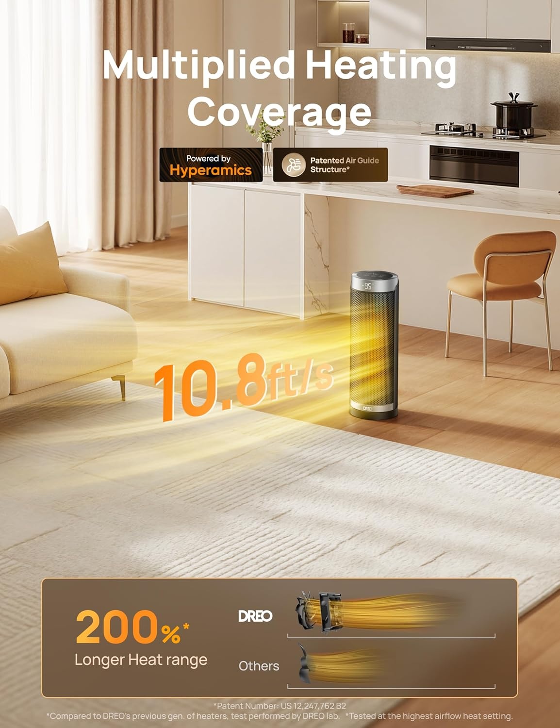 image:imageDreo Space Heater 1500W Electric Heaters for Indoor Use with Thermostat 70 Oscillation 8 Safety Protections 5 Modes Remote 12H Timer Quiet Portable Heater for Office Bedroom Large RoomSilver