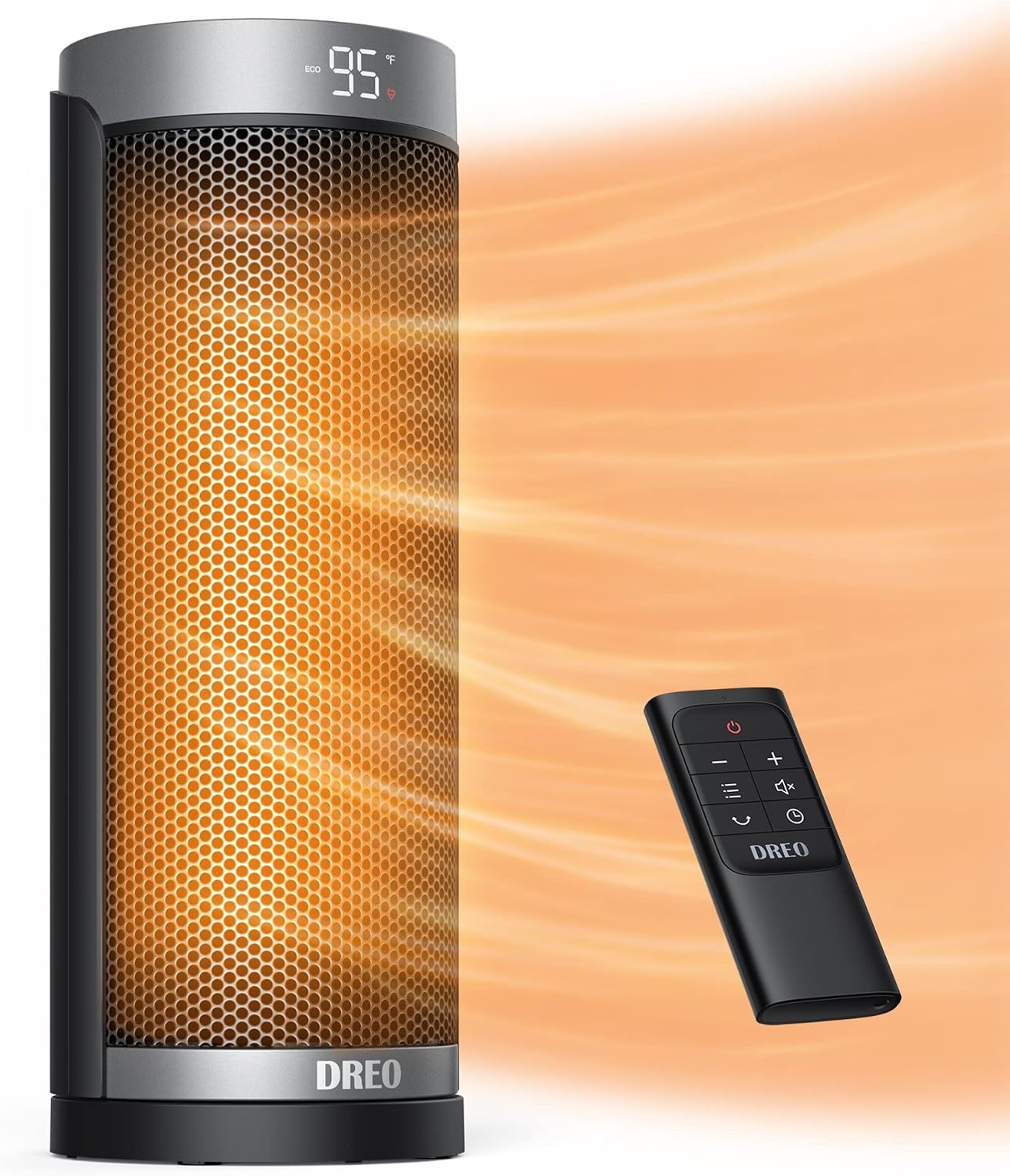 image:imageDreo Space Heater 1500W Electric Heaters for Indoor Use with Thermostat 70 Oscillation 8 Safety Protections 5 Modes Remote 12H Timer Quiet Portable Heater for Office Bedroom Large RoomSilver