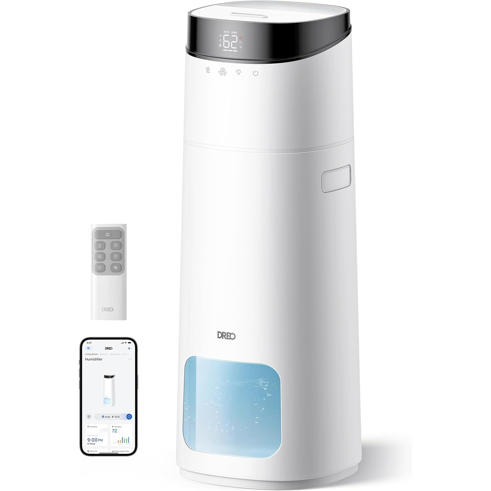 image:imageDREO 16L Smart Humidifier Large Room 1000 ft 130H Cool Mist Air Humidifiers for Bedroom Plants Baby Top Fill RemoteTouchVoice amp APP Control Clean Tank Technology 30dB RGB Light HM755S WhiteWhite