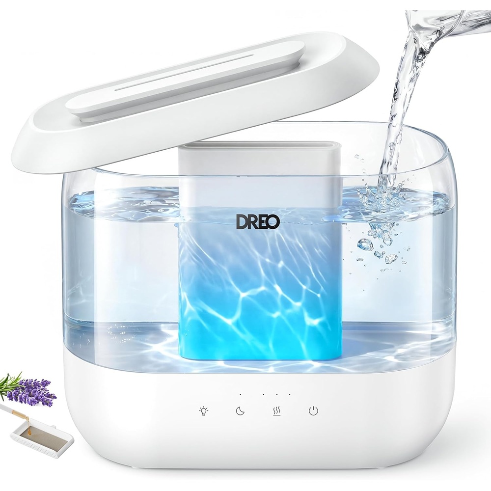 image:imageDREO 4L Humidifiers for Bedroom 36H Runtime 28 dB Quiet HM311 Easy to Refill amp Clean BPAFree Nightlight Supersized Air Humidifiers for Large Room Baby Nurseries Plants IndoorWhite