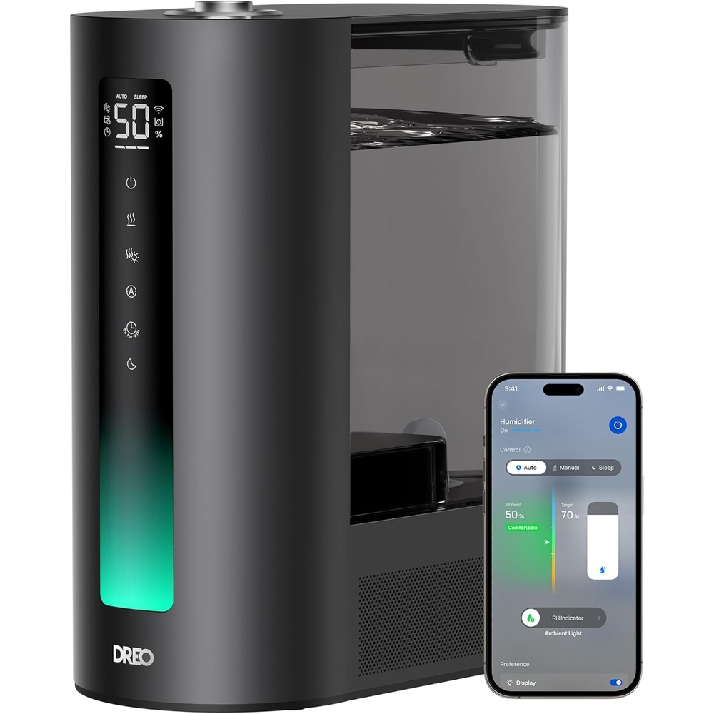 image:imageDREO 6L Smart Humidifiers for Bedroom Warm amp Cool Mist for Large Room 60Hour Quiet Runtime 500MLH Output Smart Humidity Sensor Indicator Light App Control Works with Alexa amp GoogleBlack