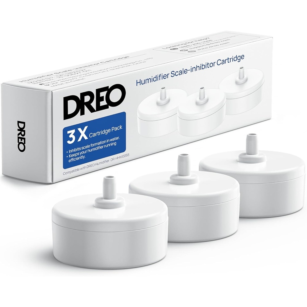 image:imageDREO ScaleInhibitor Cartridge 3Pack for Humidifiers HM735S Prevent Mineral Buildup Extend Humidifier Life Safe Material