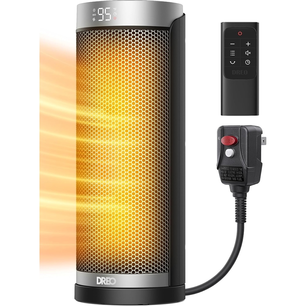 image:imageDreo Space Heater 1500W Electric Heaters for Indoor Use with Thermostat 70 Oscillation 8 Safety Protections 5 Modes Remote 12H Timer Quiet Portable Heater for Office Bedroom Large RoomSilver