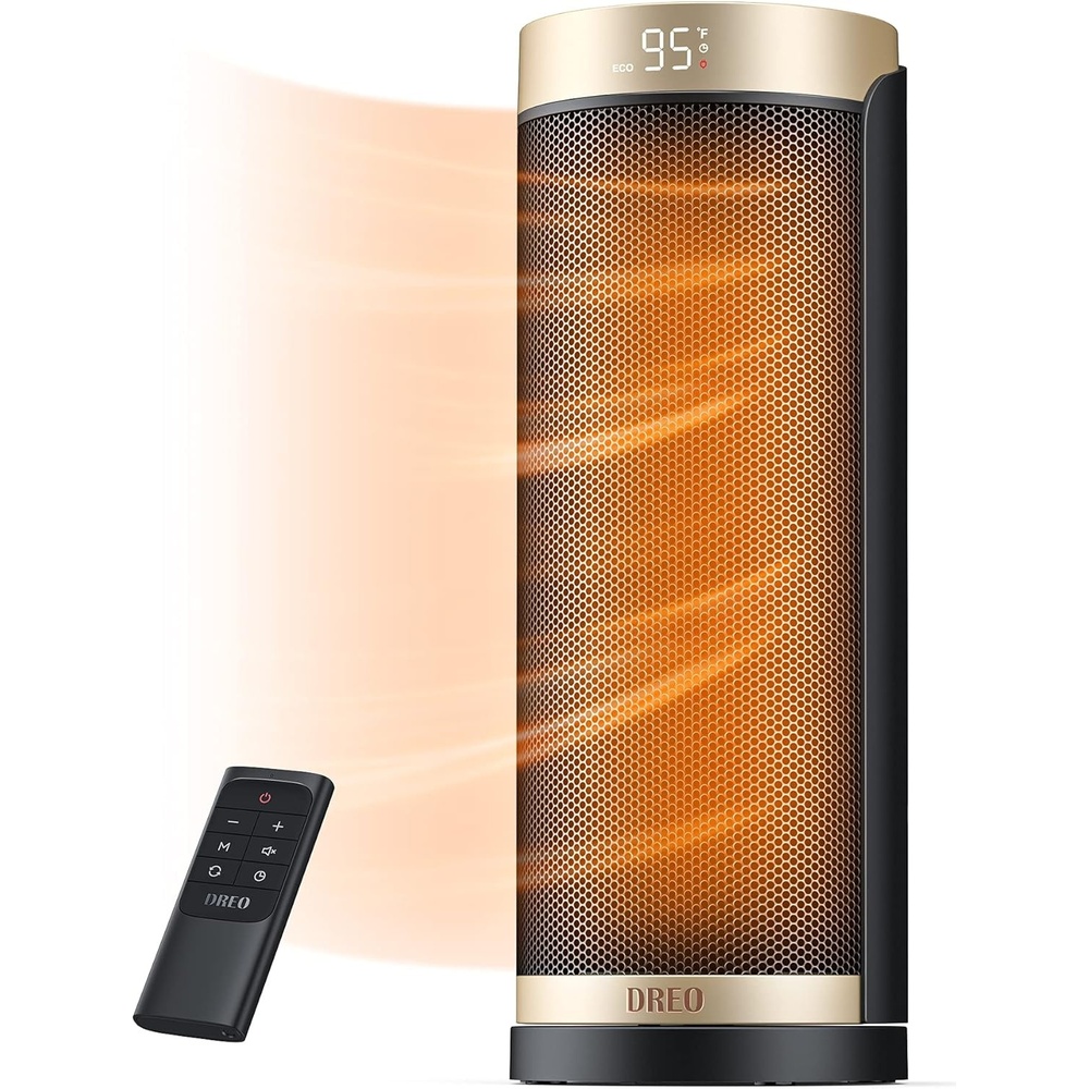 image:imageDreo Space Heater 1500W Electric Heaters for Indoor Use with Thermostat 70 Oscillation 8 Safety Protections 5 Modes Remote 12H Timer Quiet Portable Heater for Office Bedroom Large RoomGold
