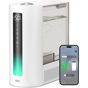DREO 6L Smart Humidifiers for Bedroom, Warm & Cool Mist for Large Room | 60-Hour Quiet Runtime, 500ML/H Output, Smart Humidity Sensor, Indicator Light, App Control, Works with Alexa & Google(Grey)