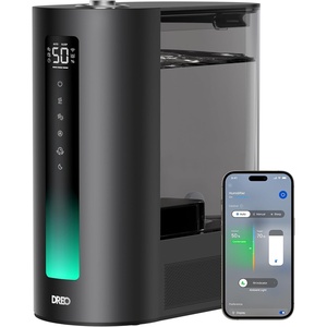DREO 6L Smart Humidifiers for Bedroom, Warm & Cool Mist for Large Room | 60-Hour Quiet Runtime, 500ML/H Output, Smart Humidity Sensor, Indicator Light, App Control, Works with Alexa & Google(Black)