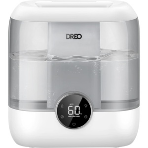 DREO 6L Top Fill Humidifiers for Bedroom, 60H Runtime 28 dB Quiet Supersized Cool Mist Air Humidifiers for Large Room, Baby Nursery, Plant, Indoor, Night Light, Easy to Clean, Precise Humidity Control(Gray)