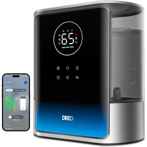 DREO 8L Smart Humidifier Large Room 600ft², HM717S, 80H Runtime Supersized Warm and Cool Mist Humidifiers for Bedroom Baby, 28dB Quiet Air Humidifier for Plants Indoor, Home, Whole House, Silver(Silver)