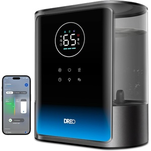 DREO 8L Smart Humidifier Large Room 600ft², HM717S, 80H Runtime Supersized Warm and Cool Mist Humidifiers for Bedroom Baby, 28dB Quiet Air Humidifier for Plants Indoor, Home, Whole House, Silver(Black)