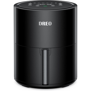 DREO Air Fryer – 100℉ to 450℉, 4 Quart Hot Oven Cooker with 50 Recipes, 9 Cooking Functions on Easy Touch Screen, Preheat, Shake Reminder, 9-in-1 Digital Airfryer, Black, 4L (DR-KAF002)(Black)