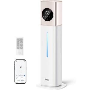 DREO HM735S 11L Smart Humidifier Large Room 700 ft², 100H Cool Mist Air Humidifiers for Bedroom, Top-Fill, Clean Tank Technology, 26dB, Auto Mode, Aroma Box, RGB, Remote & APP Control, Baby, White(Starlight)