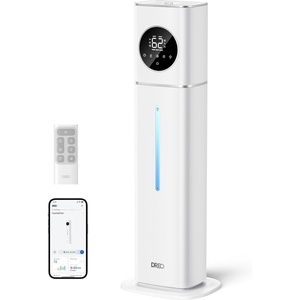 DREO HM735S 11L Smart Humidifier Large Room 700 ft², 100H Cool Mist Air Humidifiers for Bedroom, Top-Fill, Clean Tank Technology, 26dB, Auto Mode, Aroma Box, RGB, Remote & APP Control, Baby, White(Silver)