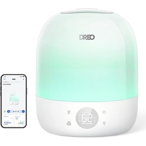 DREO Humidifiers for Bedroom – 30H Max Runtime & RGB Night Light & Sleep Trainer, Ultra Quiet 28dB Cool Mist Humidifier, Top Fill Smart Air Humidifier for Plants, Perfect for Baby & Nursery, HM409S(White)