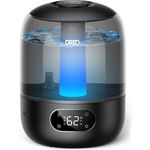 DREO Humidifiers for Bedroom, Cool Mist Ultrasonic Humidifier with 26dB Quiet & RGB Lighting, Top Fill 3L Tank, Easy Clean, 30 Hr Runtime for Home, Baby, Plant, Nursery, Work with Google/Alexa(Black)