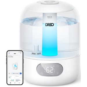 DREO Humidifiers for Bedroom, Cool Mist Ultrasonic Humidifier with 26dB Quiet & RGB Lighting, Top Fill 3L Tank, Easy Clean, 30 Hr Runtime for Home, Baby, Plant, Nursery, Work with Google/Alexa(Snow White)