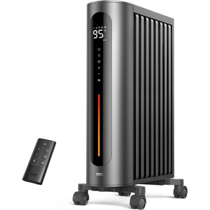 DREO Oil Filled Radiator Heater, 1500W Radiant Heater with Remote Control, Digital Thermostat, 4 Modes, 24h Timer, 10 Safety Protections, Child Lock, Space Heaters for Indoor Use Large Room Bedroom