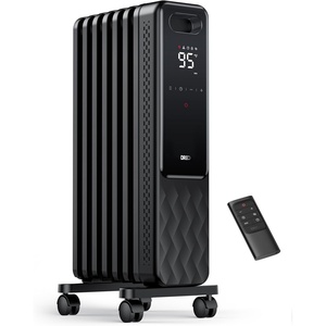 DREO Radiator Heater, Dual Knobs, 8 Safety Protection, 1500W Electric Space Heaters for Indoor Use Large Room, Energy Saving, Quiet Oil Filled Radiator for Bedroom, Adjustable Thermostat(Black)