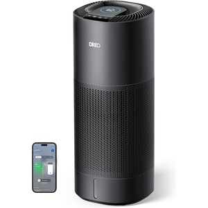 DREO Smart Evaporative Humidifier Large Room up to 1000ft², 800ml/h High Output Air Humidifiers for Bedroom, 10L, 50H Long Runtime with Precise Humidification for Plants, Home, Office, White, HHM774S(Black)