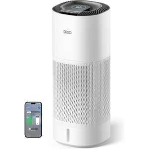 DREO Smart Evaporative Humidifier Large Room up to 1000ft², 800ml/h High Output Air Humidifiers for Bedroom, 10L, 50H Long Runtime with Precise Humidification for Plants, Home, Office, White, HHM774S(White)
