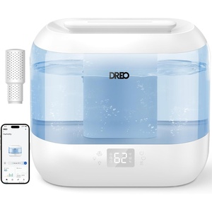 DREO Smart Humidifiers for Bedroom, 4L Cool Mist Humidifier | Top Fill, Quiet Sleep 28 dB, 36H Runtime for large room, Touch/APP/Voice Control, Nightlight, ideal for Baby, Plants, Nursery(Blue)